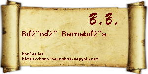 Bánó Barnabás névjegykártya
